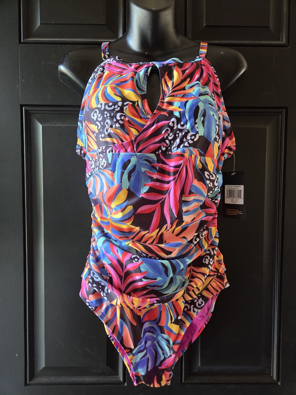 Womens' Multicolor Tropical Print One-Piece Swimsuit